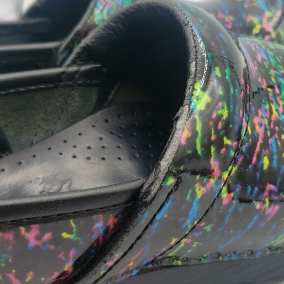 Dansko Women's 36 Neon Rainbow & Black Professional Clog - Picture 10 of 15